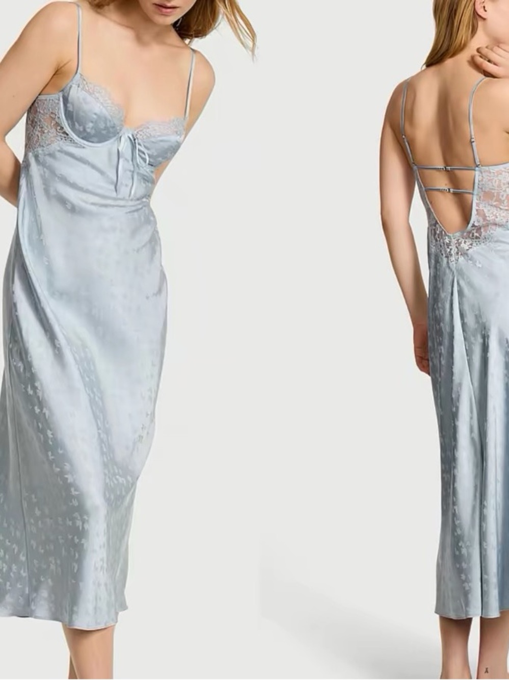 Victoria's Secret Light Blue Lace Chemise